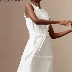 ME+EM Scallop Embroidery Maxi Dress + Belt. **NWT** Size 4